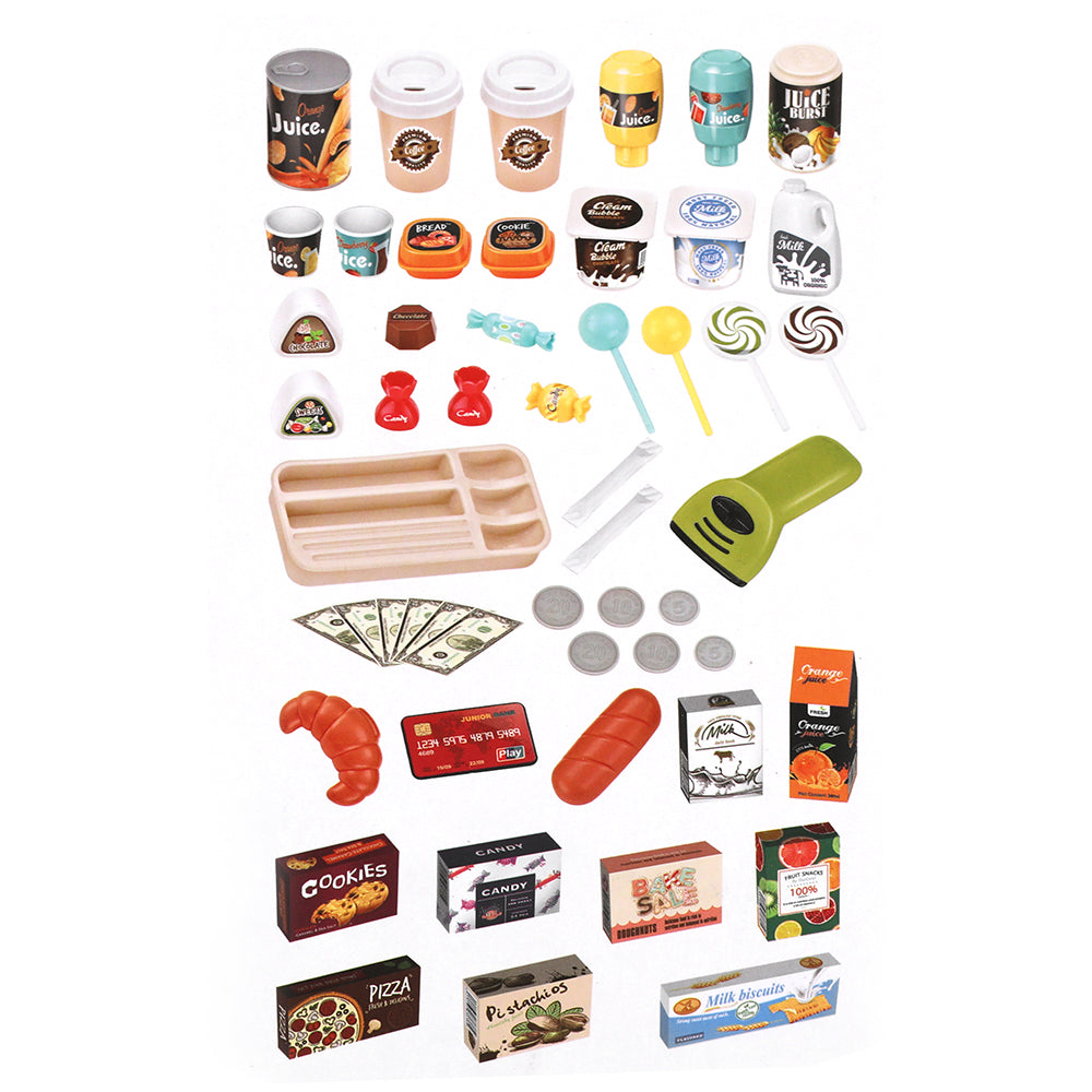 Kids Supermarket Pretend Role Play Grocery Shop 52 Accessories Toy Set Homecoze