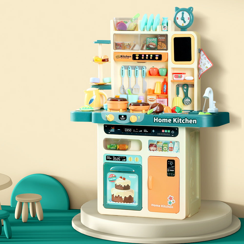 Kids Kitchen Playset Pretend Play Food Sink Cooking Utensils 73pcs Homecoze