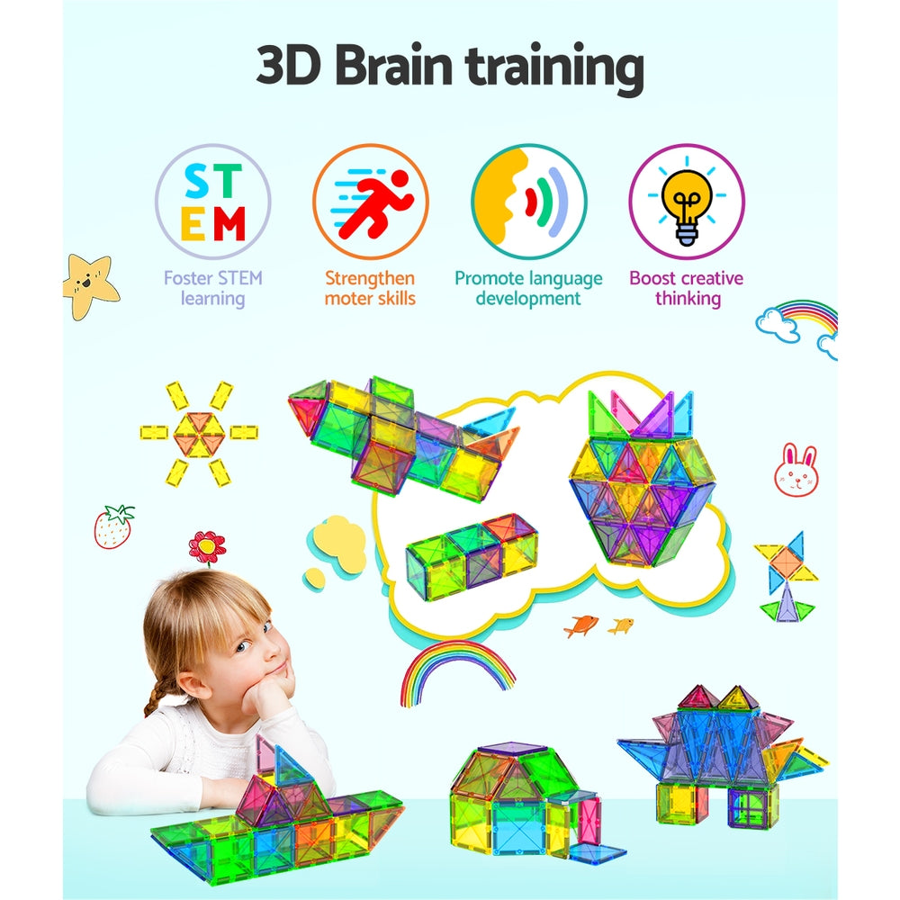 Kids 120pcs Magnetic Tiles Building Blocks Educational Children's Toy - Homecoze
