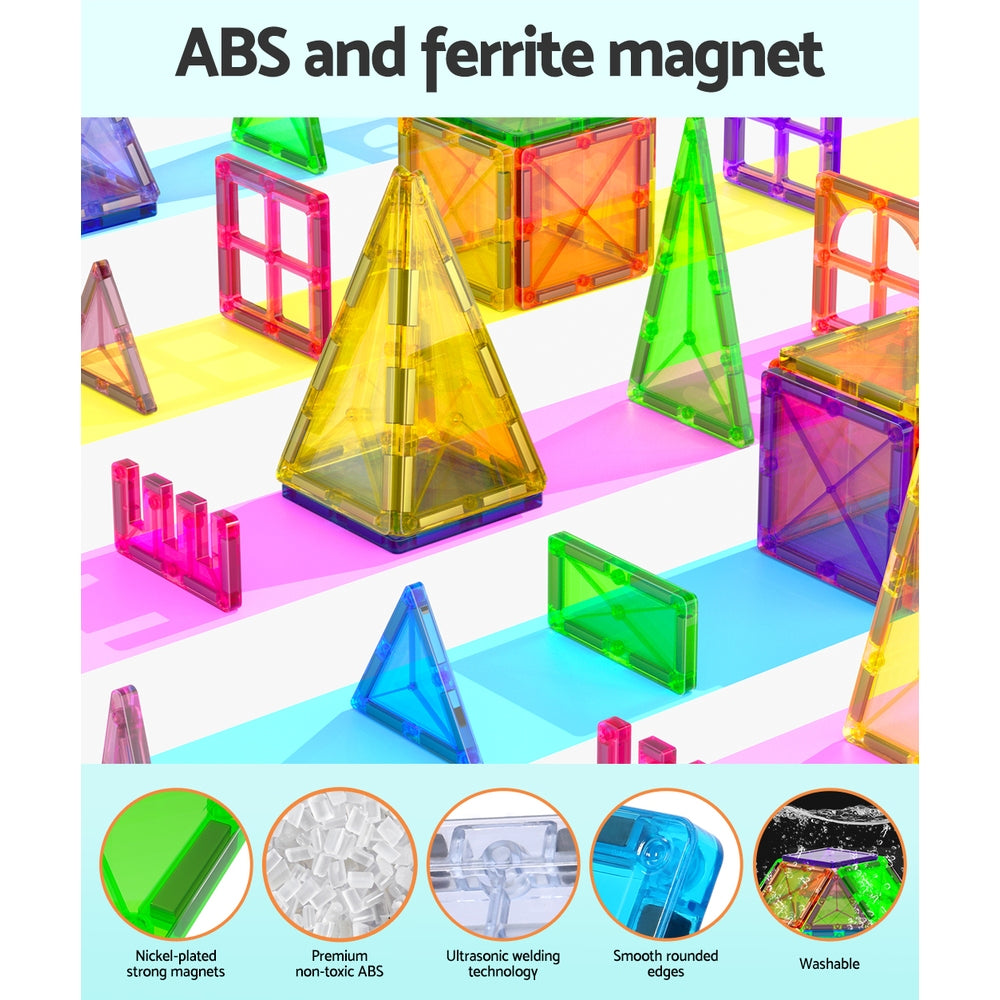 Kids 120pcs Magnetic Tiles Building Blocks Educational Children's Toy - Homecoze