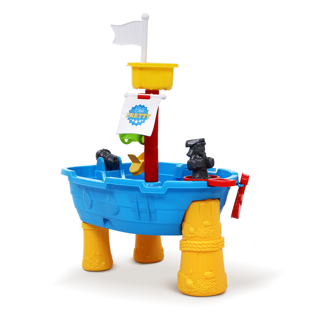 Kids Beach Sand and Water Toys Outdoor Table Pirate Ship Childrens Sandpit Homecoze