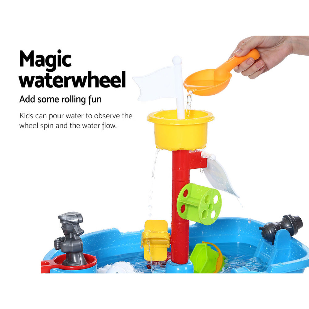 Kids Beach Sand and Water Toys Outdoor Table Pirate Ship Childrens Sandpit Homecoze