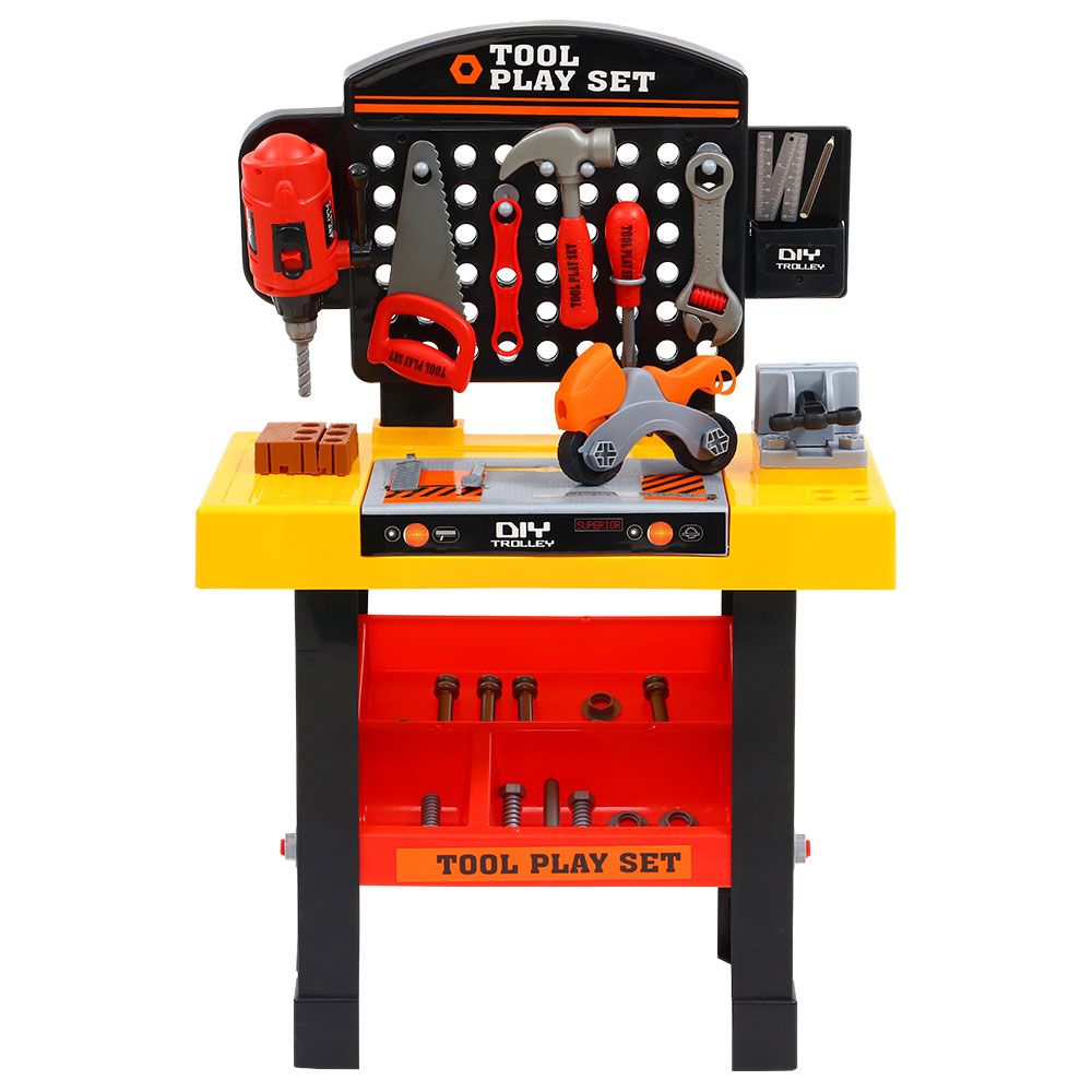 Kids Pretend Play Tool Set Workbench 54 pcs Builder Set Homecoze
