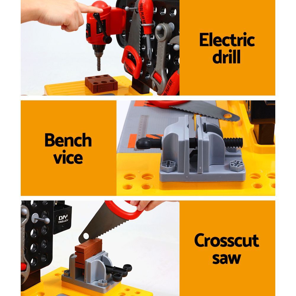 Kids Pretend Play Tool Set Workbench 54 pcs Builder Set Homecoze