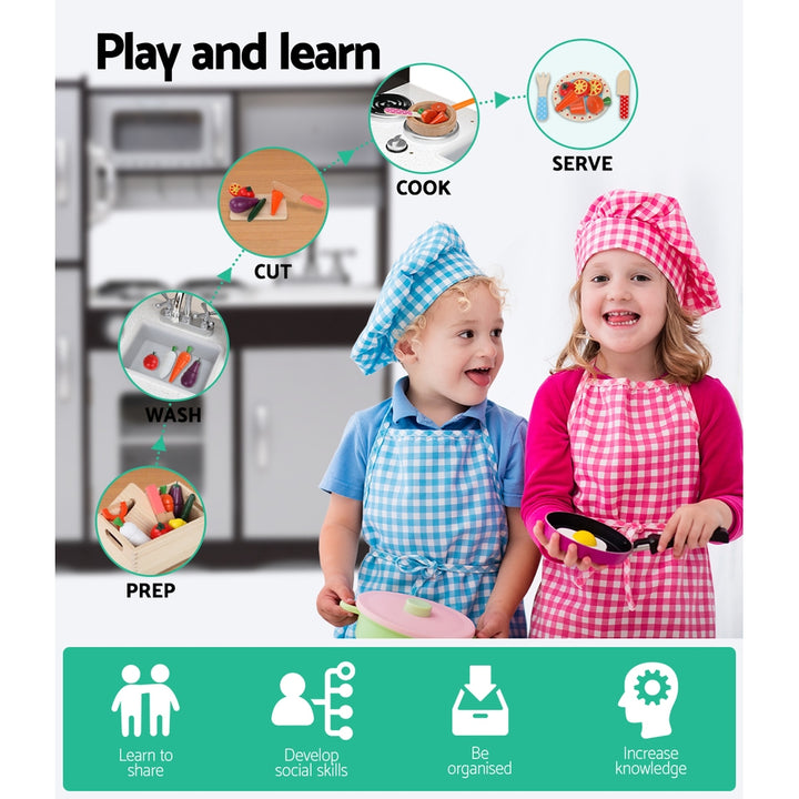 Kids Kitchen Set Pretend Play Food Sets Childrens Utensils Toys Black Homecoze