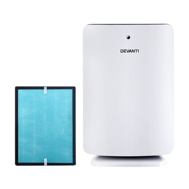 Air Purifier Up to 30㎡ Room Active Carbon HEPA Filtered Air Cleaner - White Homecoze