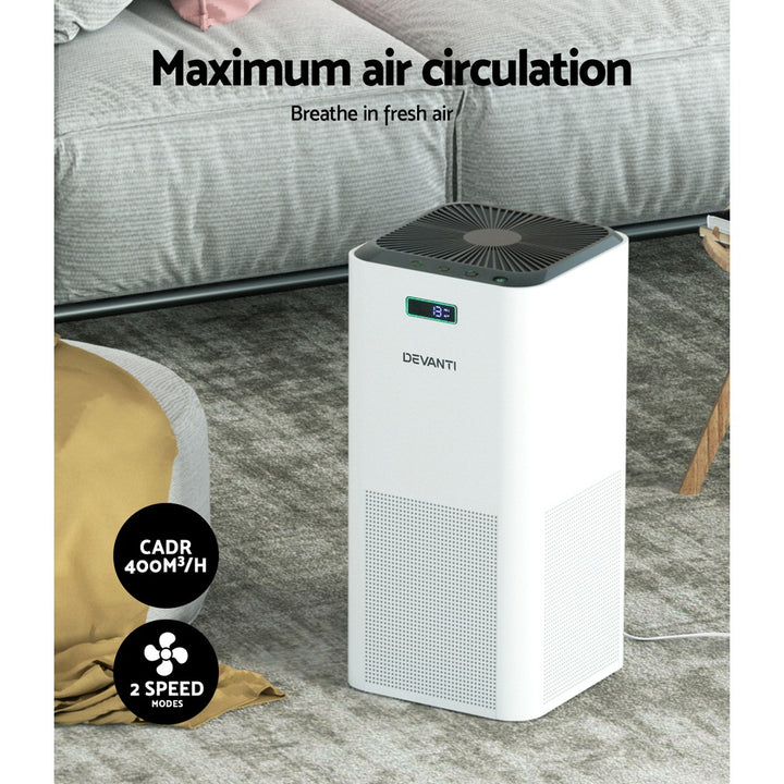 48㎡ Air Purifier with Ioniser HEPA & Carbon Activated Allergen Odour & Pollutant Filtration Homecoze