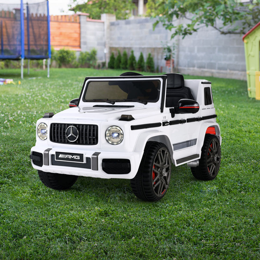 Mercedes-Benz Kids Ride On Car Electric AMG G63 Licensed Remote Cars 12V White Homecoze