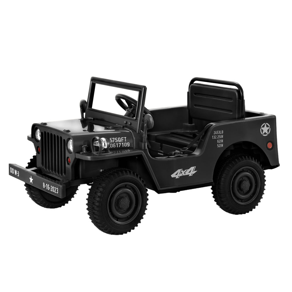 Kids Ride On Car Off Road Military Toy Cars 12V Black Homecoze