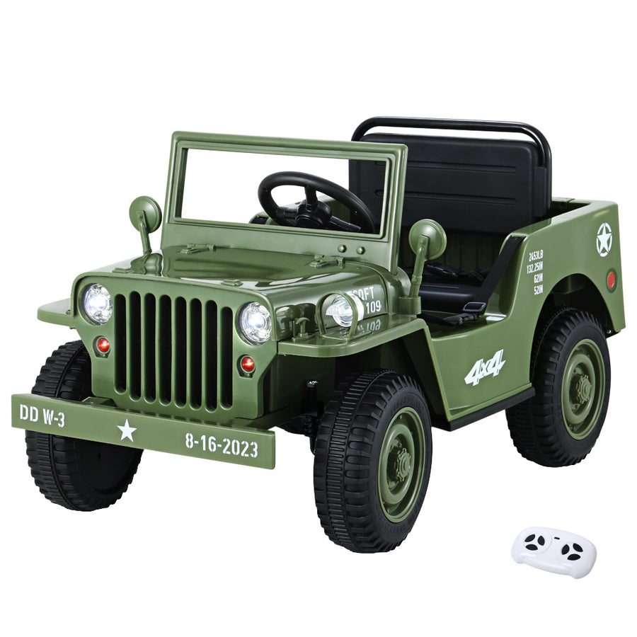 Kids Ride On Car Off Road Military Toy Cars 12V Olive Homecoze