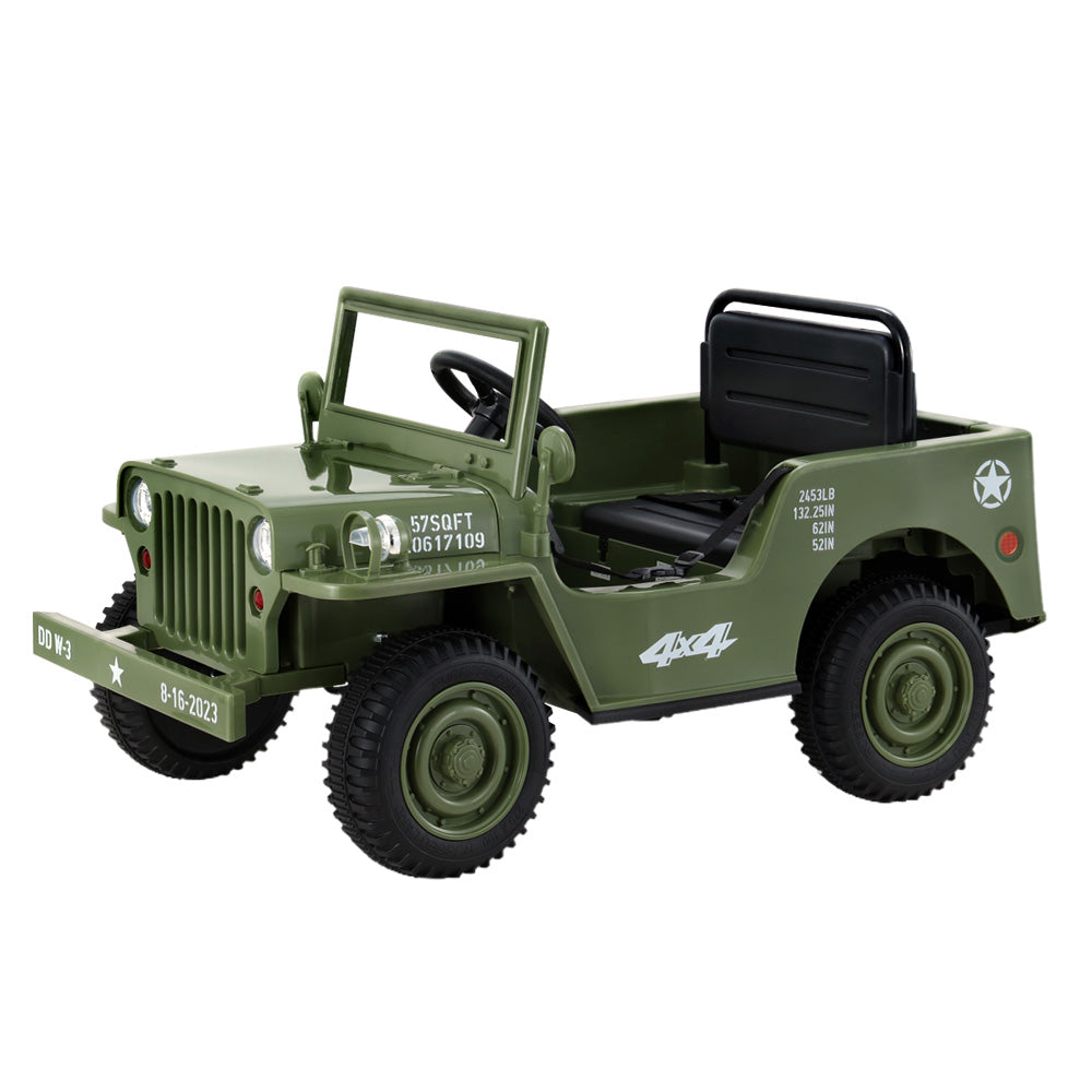 Kids Ride On Car Off Road Military Toy Cars 12V Olive Homecoze