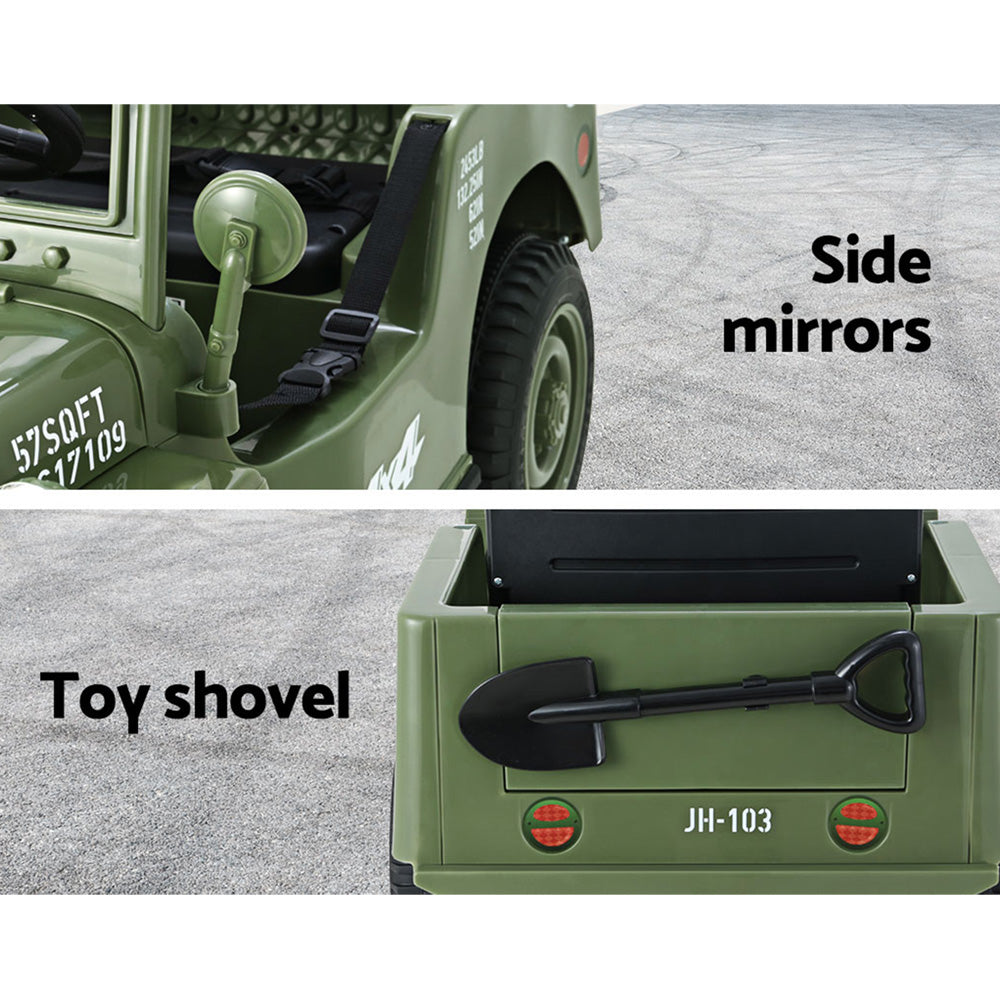 Kids Ride On Car Off Road Military Toy Cars 12V Olive Homecoze