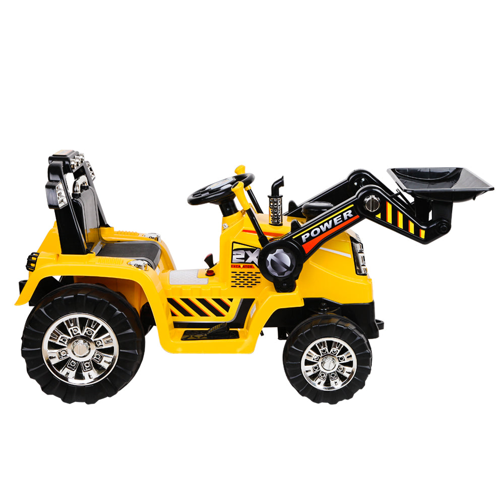 Kids Ride On Bulldozer Digger Electric Car Yellow Homecoze