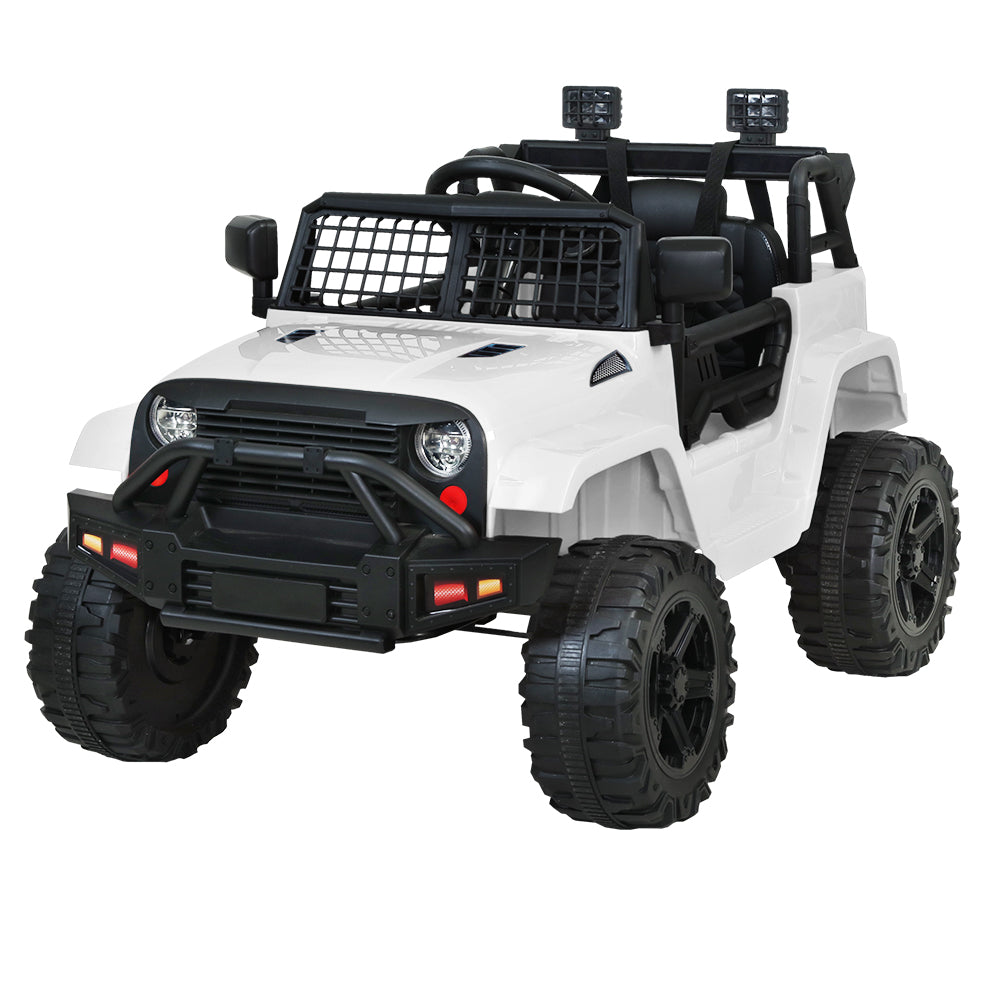 Kids Ride On Car Electric 12V Car Toys Jeep Battery Remote Control White Homecoze