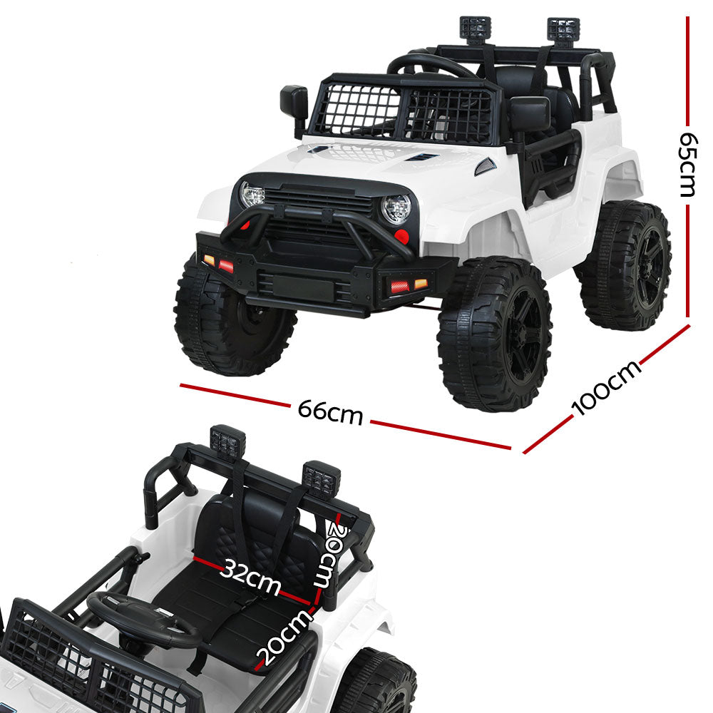 Kids Ride On Car Electric 12V Car Toys Jeep Battery Remote Control White Homecoze