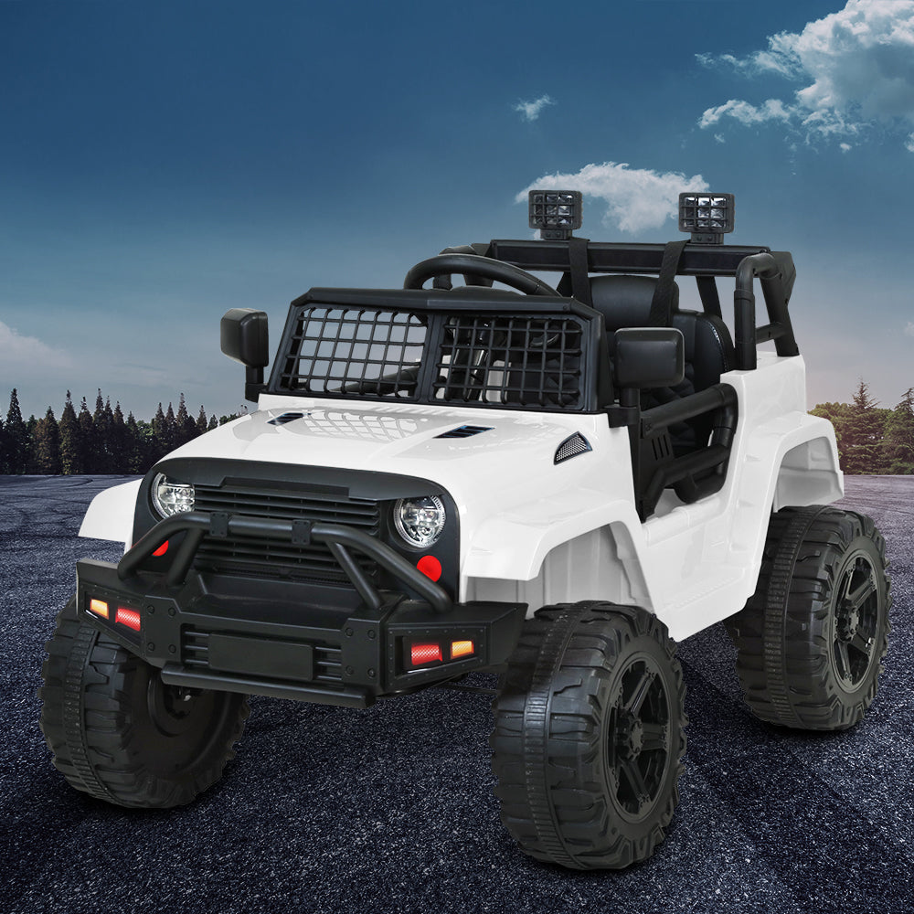 Kids Ride On Car Electric 12V Car Toys Jeep Battery Remote Control White Homecoze