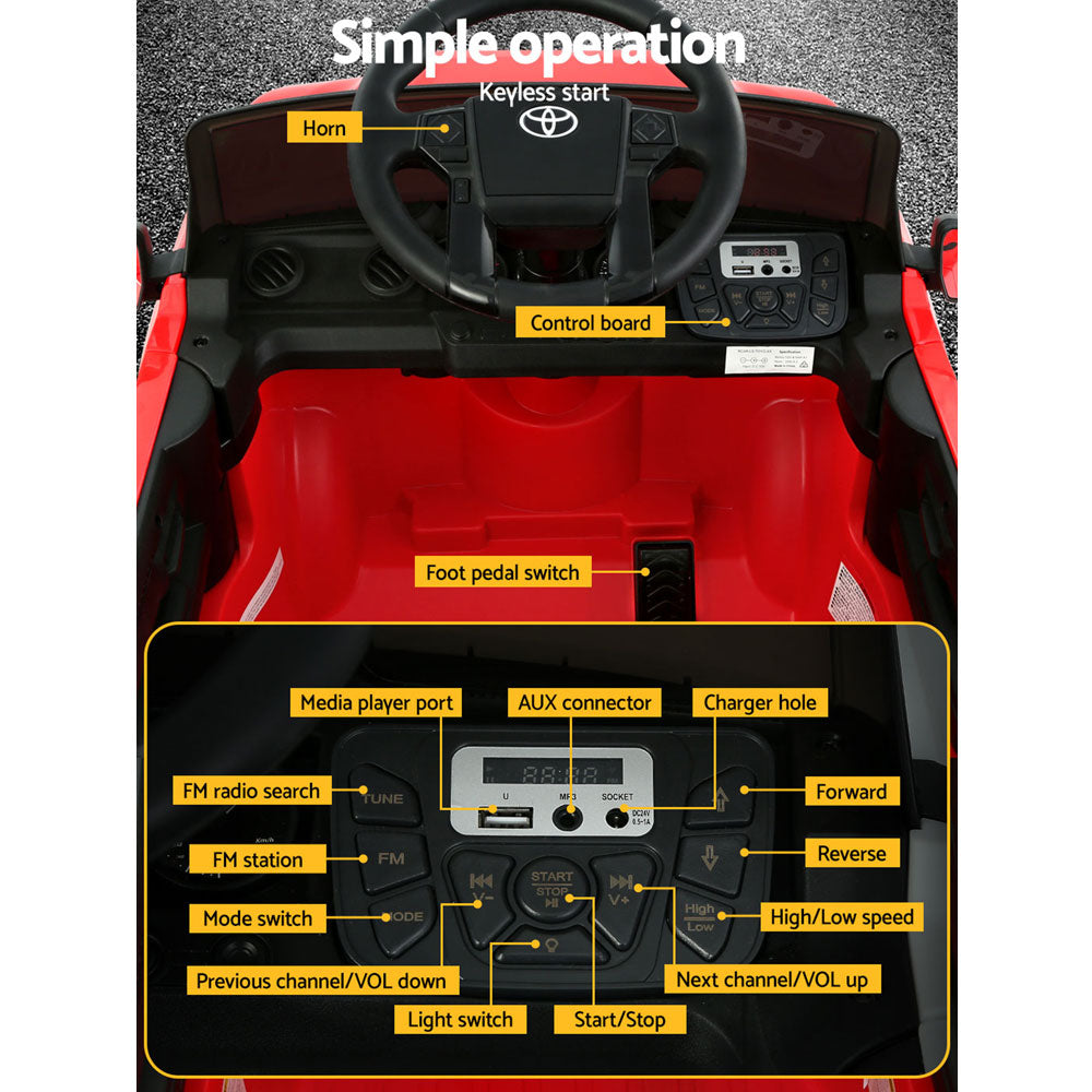 Toyota Ride On Car Kids Electric Tacoma Off Road Jeep 12V Battery Red Homecoze