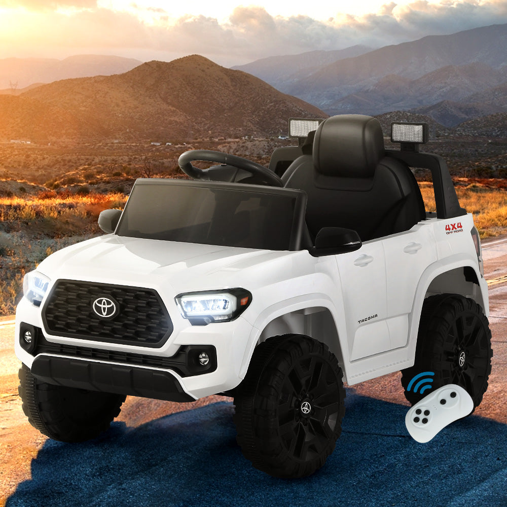 Toyota Tacoma Ride On Car Kids Electric Toy Cars Off Road 12V Battery White Homecoze