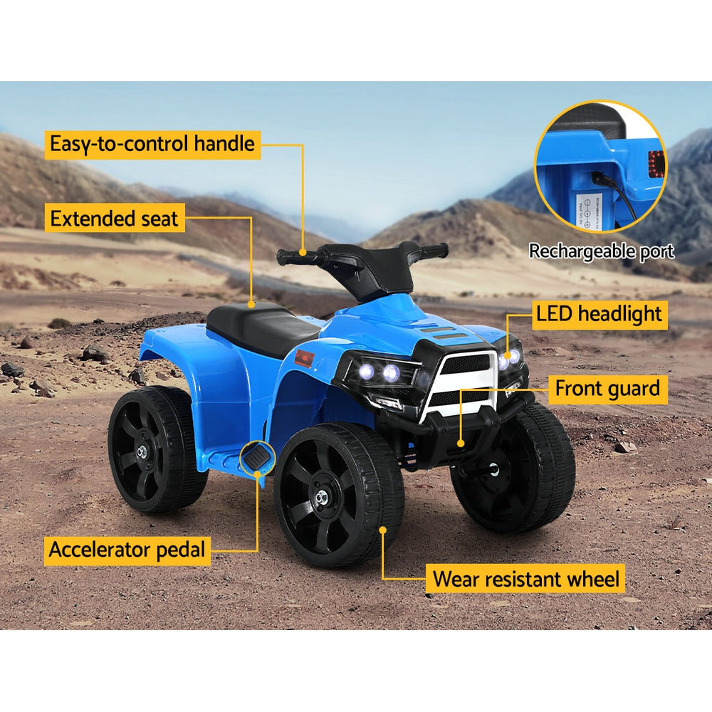 Kids Electric Ride On ATV Quad Battery 4 Wheeler Motorbike - Blue Homecoze