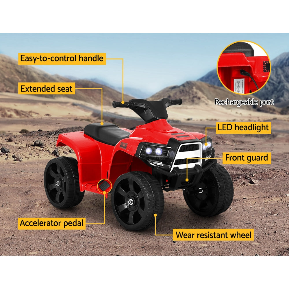 Kids Electric Ride On ATV Quad Battery 4 Wheeler Motorbike - Red Homecoze