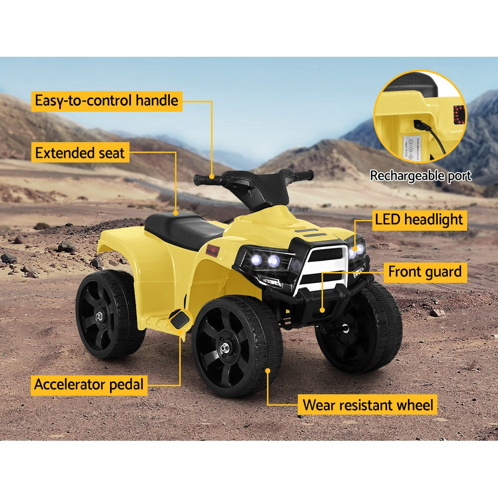 Kids Electric Ride On ATV Quad Battery 4 Wheeler Motorbike - Yellow Homecoze