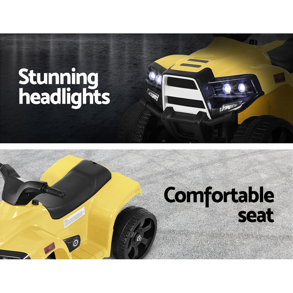 Kids Electric Ride On ATV Quad Battery 4 Wheeler Motorbike - Yellow Homecoze