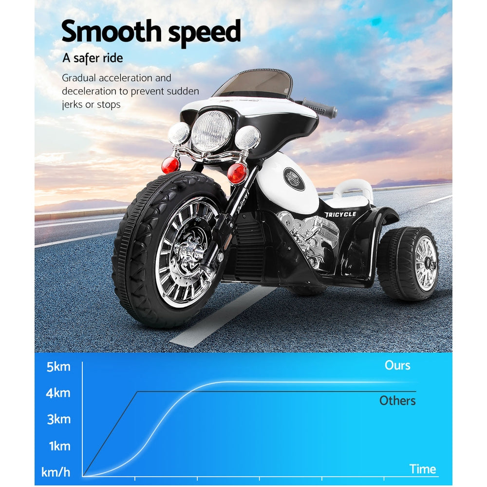 Kids Ride On Motorbike Motorcycle Toys Black White Homecoze