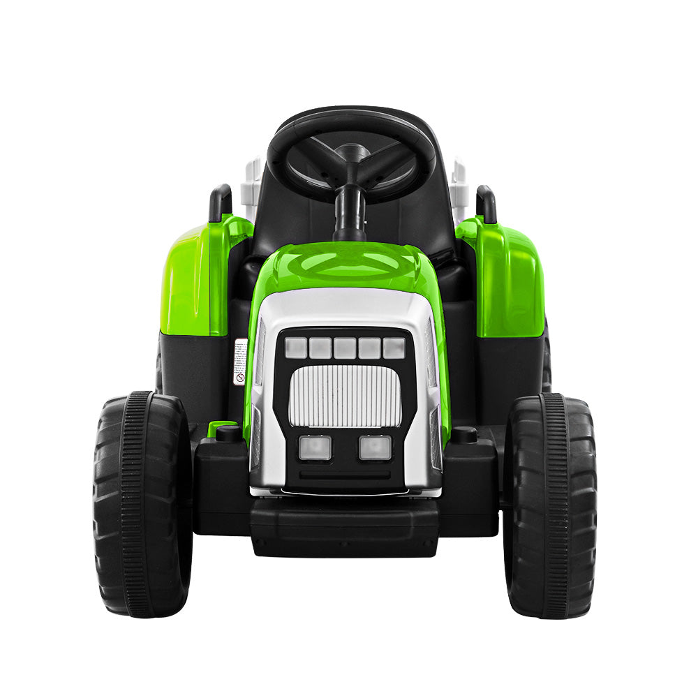 Ride On Car Tractor Trailer Toy Kids Electric Cars 12V Battery Green Homecoze