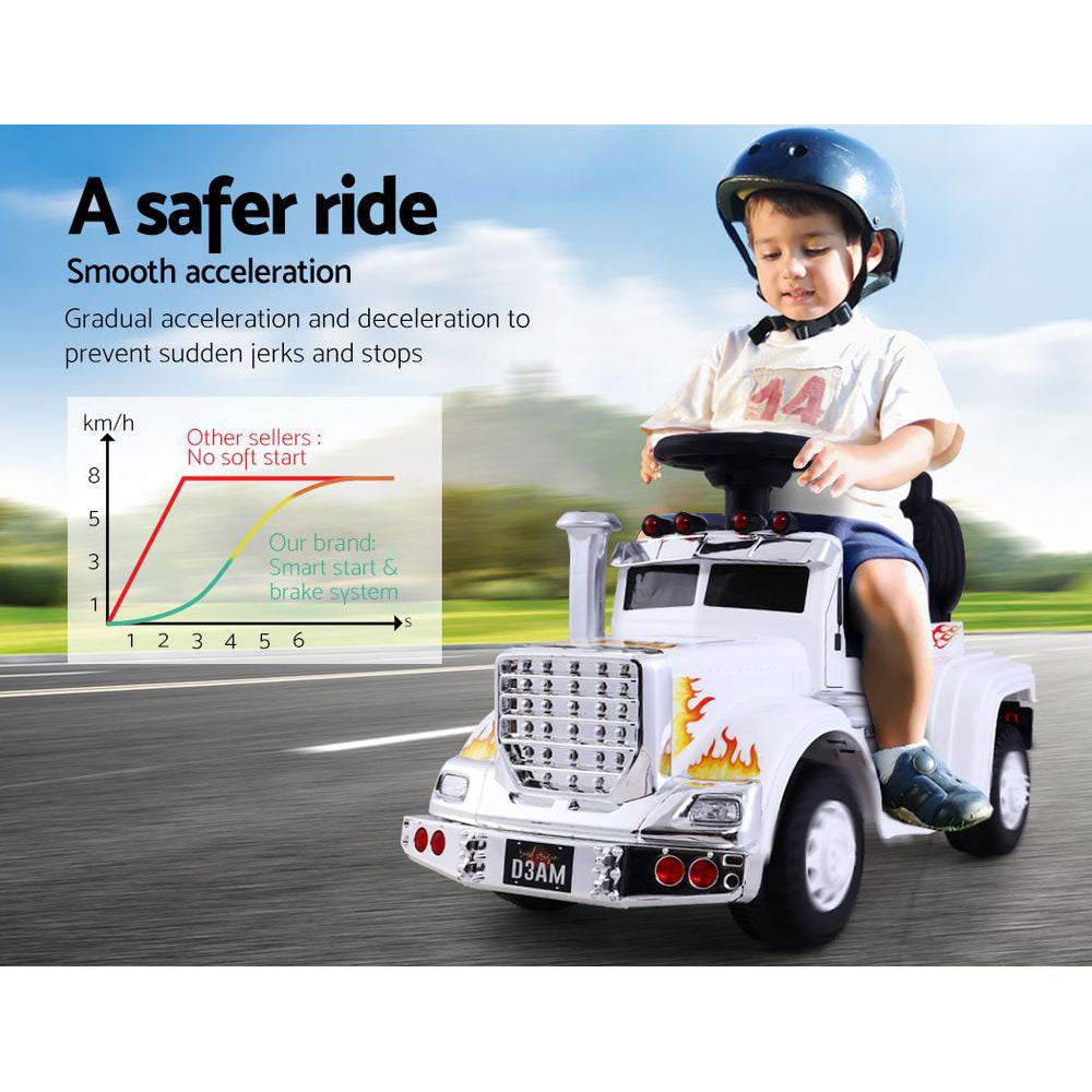 Ride On Cars Kids Electric Toys Car Battery Truck Childrens Motorbike Toy White Homecoze