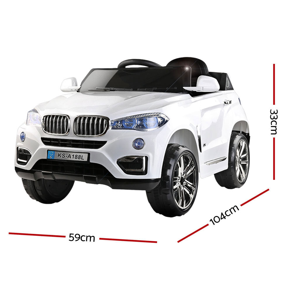 Kids Ride On Car BMW Inspired X5  - White SUV Homecoze