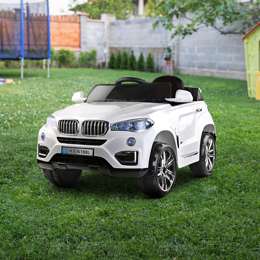 Kids Ride On Car BMW Inspired X5  - White SUV Homecoze