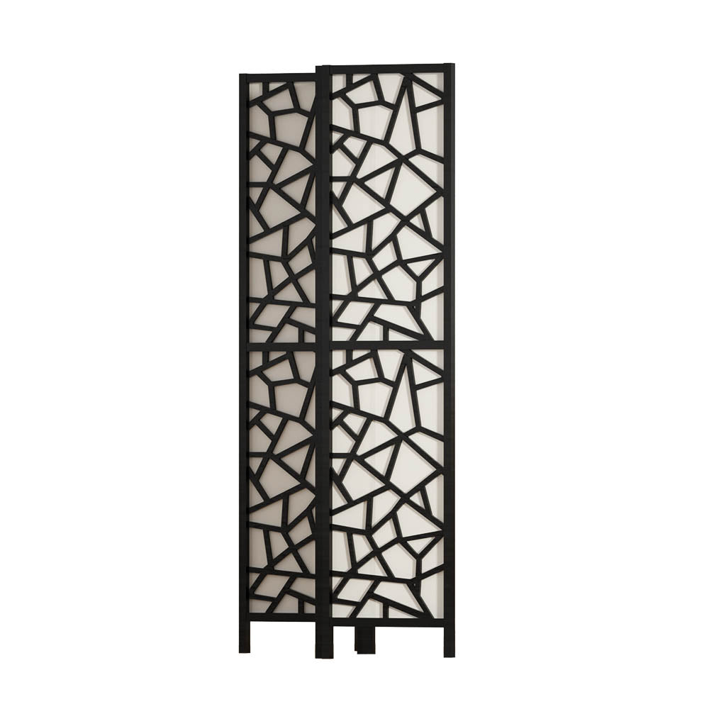 4 Clover Panel Pine Wood Room Divider Privacy Screen - Black Homecoze
