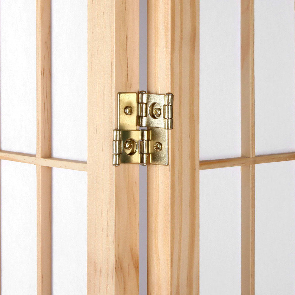 Timber Divider Mini 6 Panel Mini Windowpane Pine Wood Room Divider Privacy Screen - Natural ...