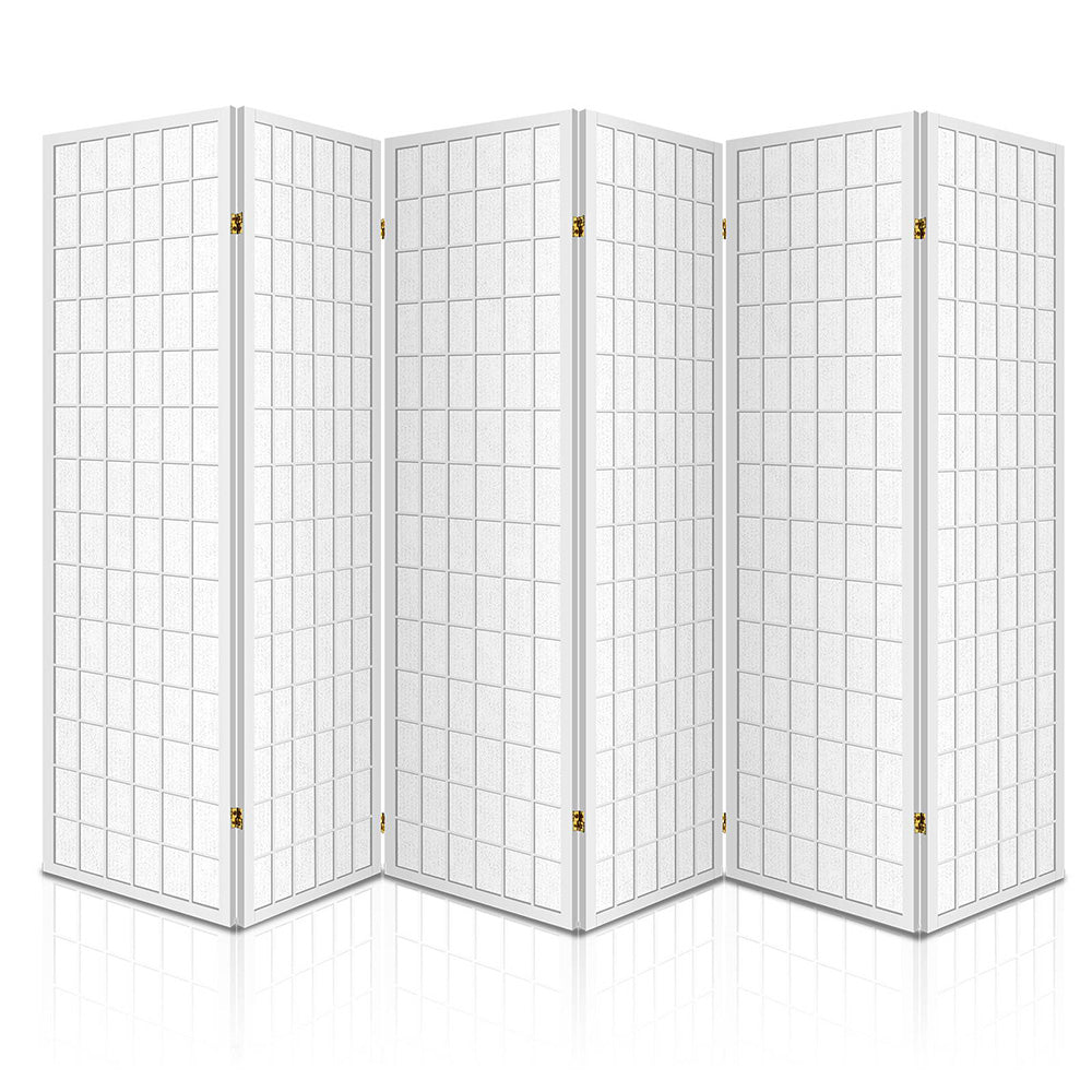 Artiss Room Divider Screen Wood Timber Dividers Fold Stand Wide White 6 Panel Homecoze Home & Living