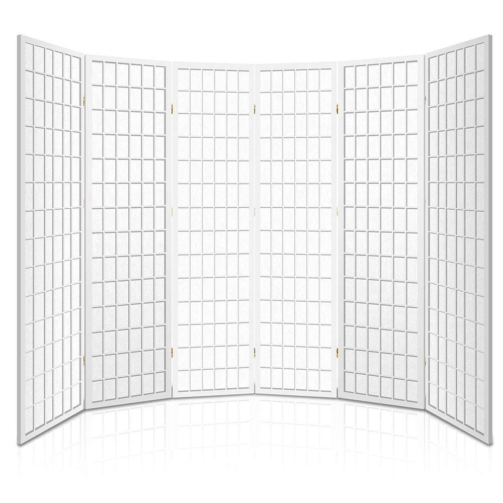 Artiss Room Divider Screen Wood Timber Dividers Fold Stand Wide White 6 Panel Homecoze Home & Living