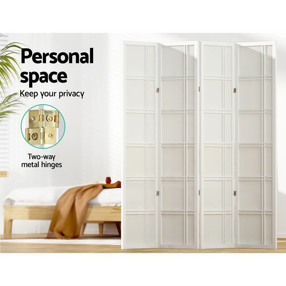 Artiss Room Divider Screen Privacy Wood Dividers Stand 4 Panel Nova White Homecoze Home & Living