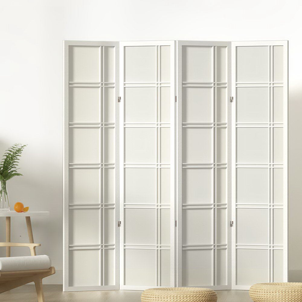 Artiss Room Divider Screen Privacy Wood Dividers Stand 4 Panel Nova White Homecoze Home & Living