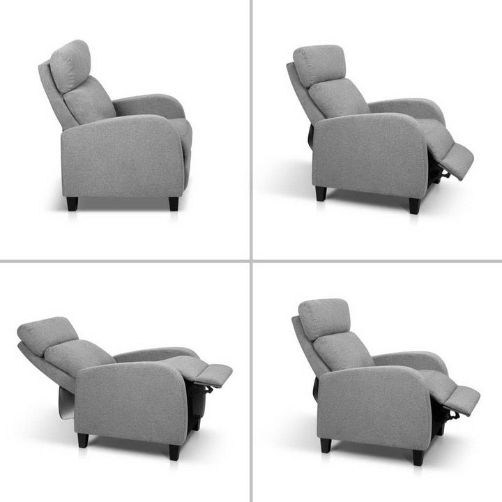 Fabric Reclining Armchair - Grey Homecoze