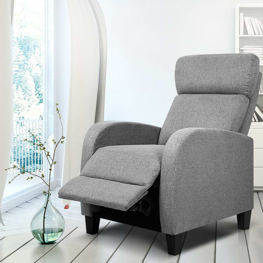 Fabric Reclining Armchair - Grey Homecoze