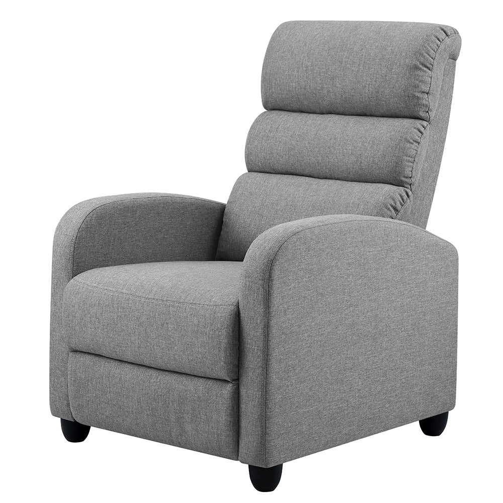 Recliner Lounge Chair Sofa Armchair Faux Linen Fabric - Grey Homecoze