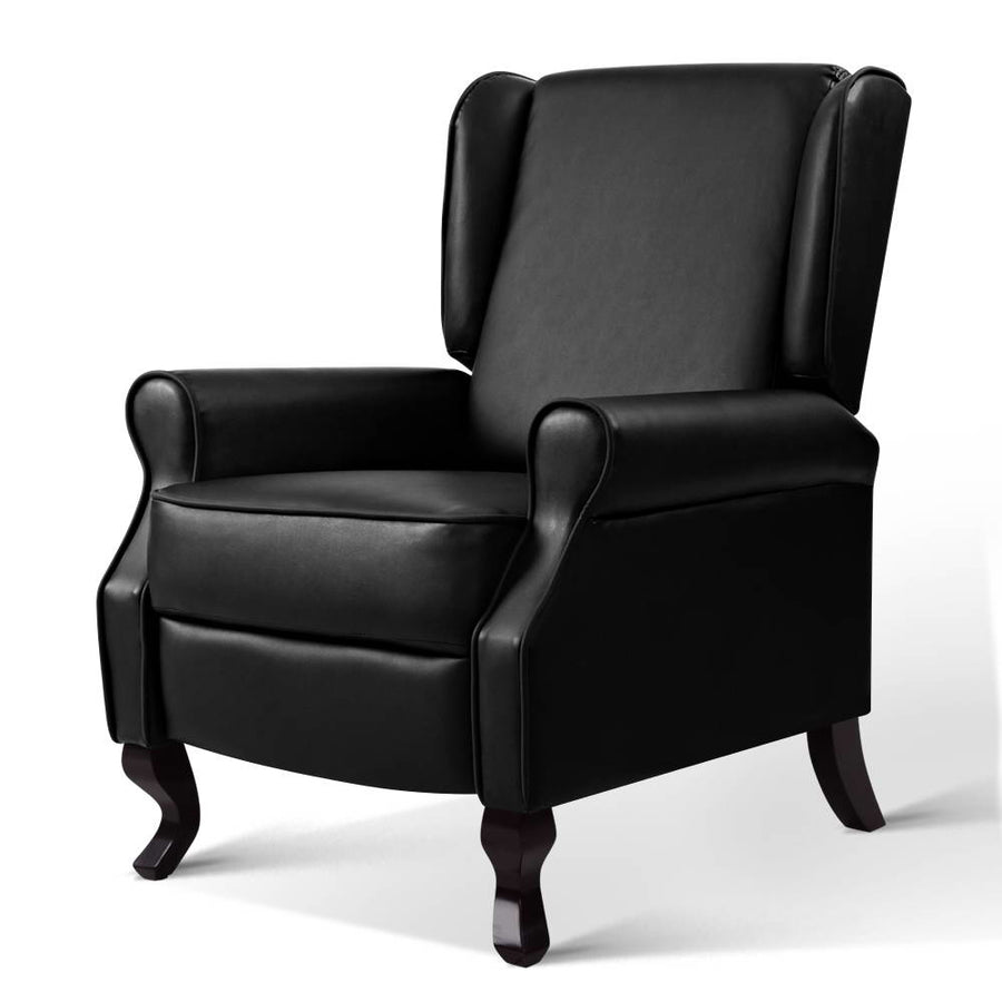 Premium PU Leather Recliner Chair Sofa Armchair Lounge - Black Homecoze