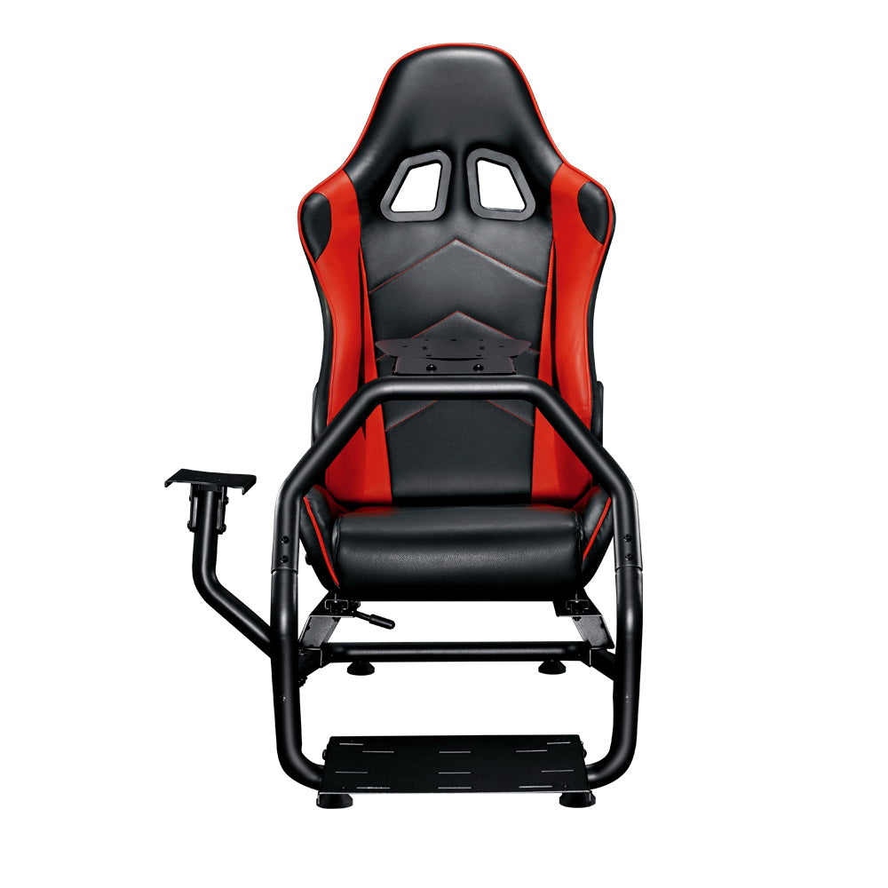 Racing Simulator Gaming Cockpit for Steering Wheel with Adjustable PVC Seat Homecoze