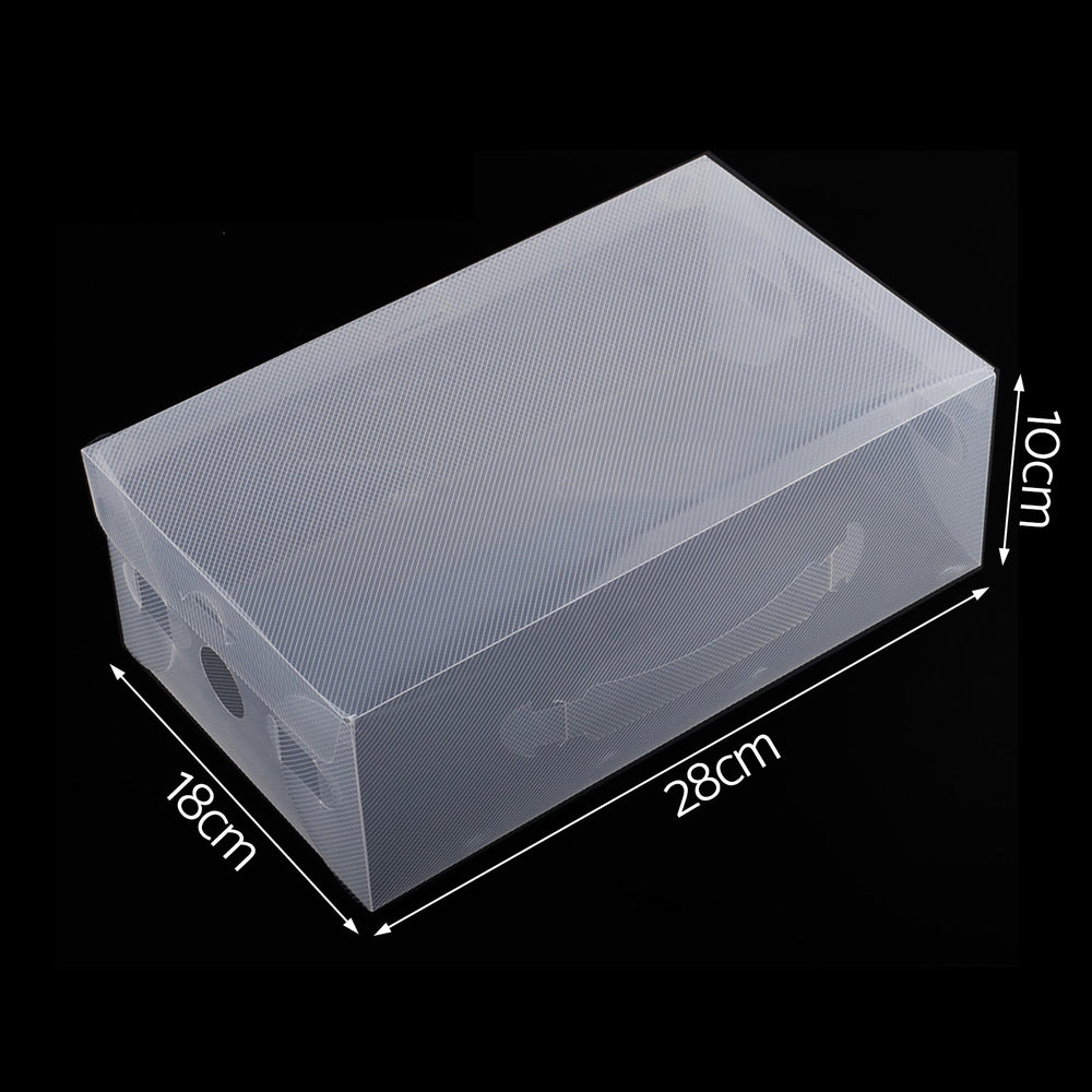 Set of 40 Clear Shoe Box Foldable Transparent Shoe Storage Stackable Case Homecoze