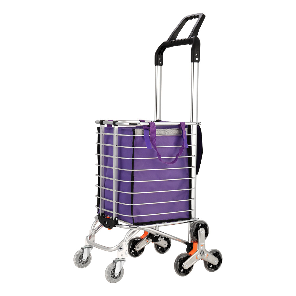 Foldable Shopping Cart Trolley 35L Portable Bag with Roller Wheels Homecoze