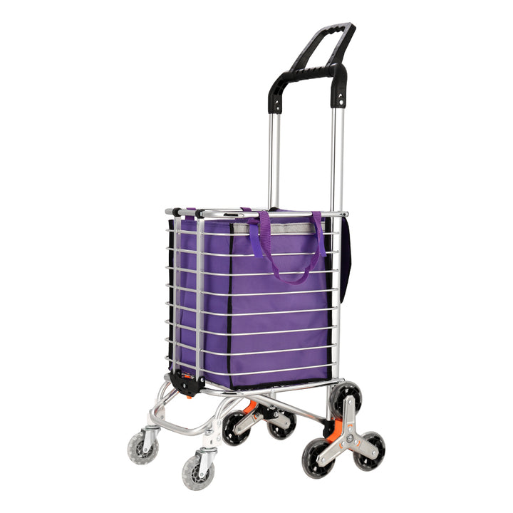 Foldable Shopping Cart Trolley 35L Portable Bag with Roller Wheels Homecoze