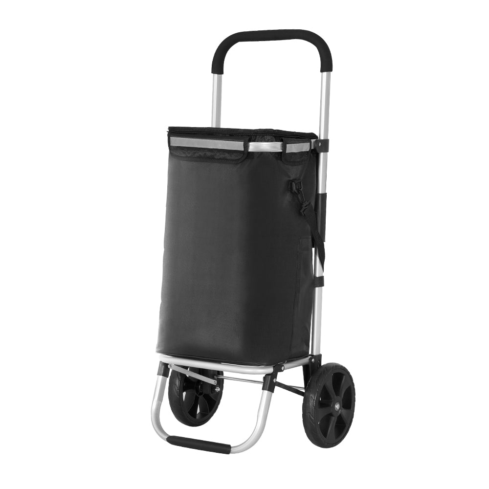 Foldable Shopping Cart Trolley 45L Portable Bag with Roller Wheels Homecoze