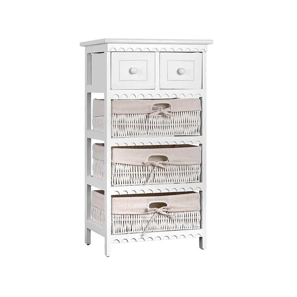 3 Basket Storage Drawers - White Homecoze