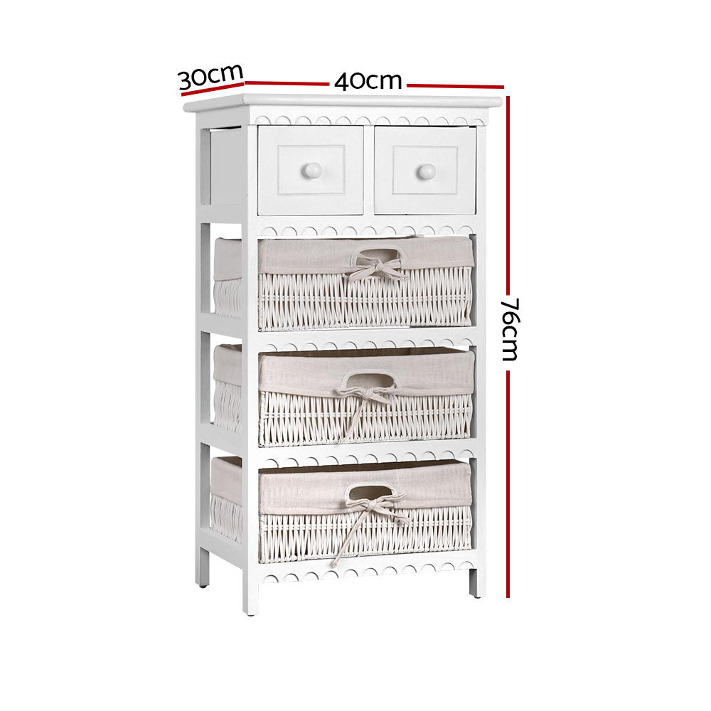 3 Basket Storage Drawers - White Homecoze