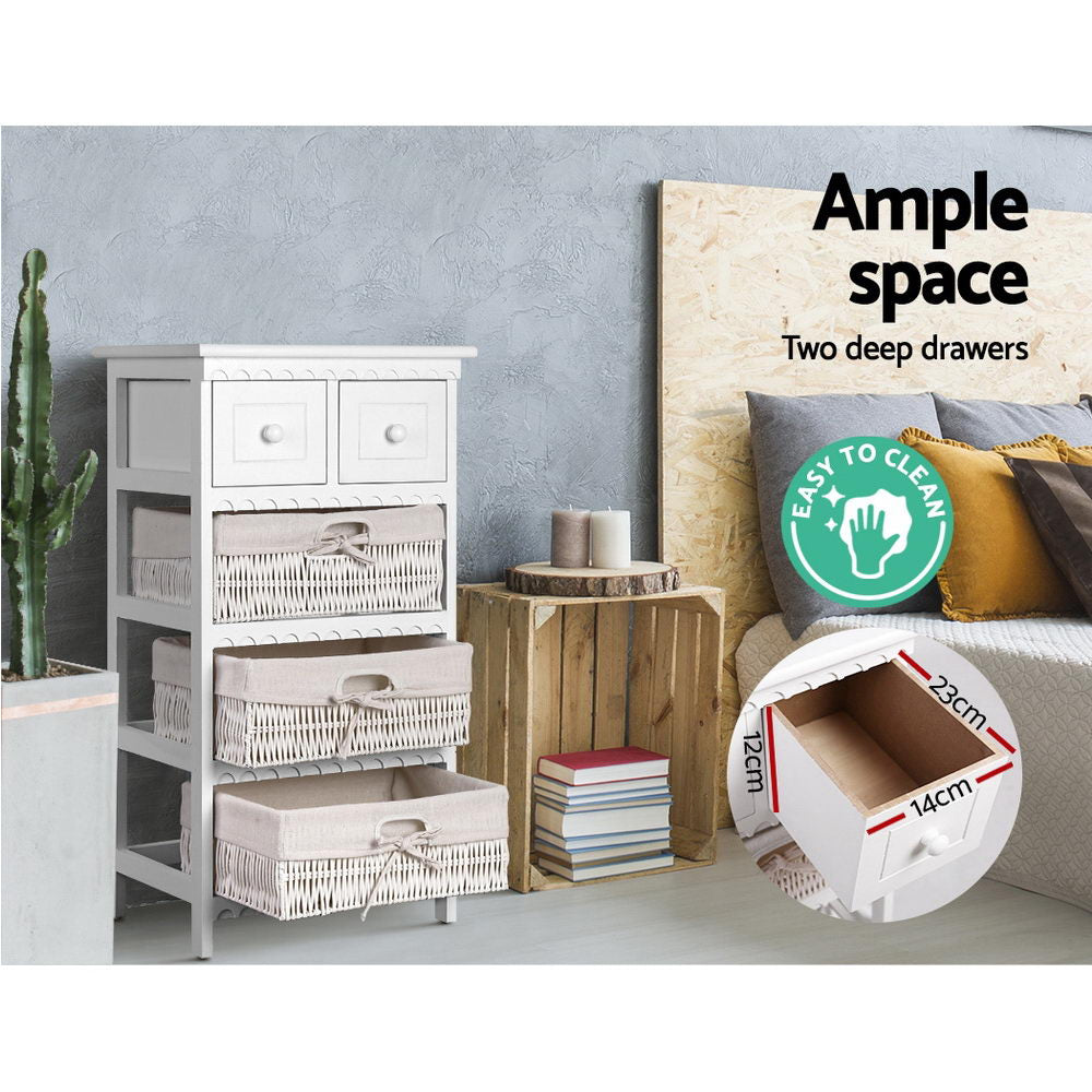 3 Basket Storage Drawers - White Homecoze