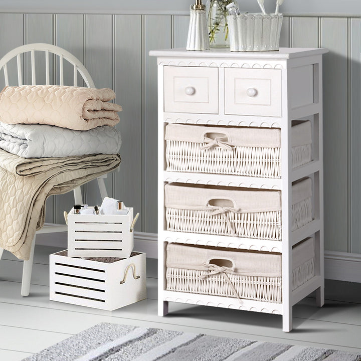 3 Basket Storage Drawers - White Homecoze